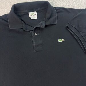 Lacoste Shirt Mens 2XL/ 7‎ Black Polo Short Sleeve Logo Preppy Classic